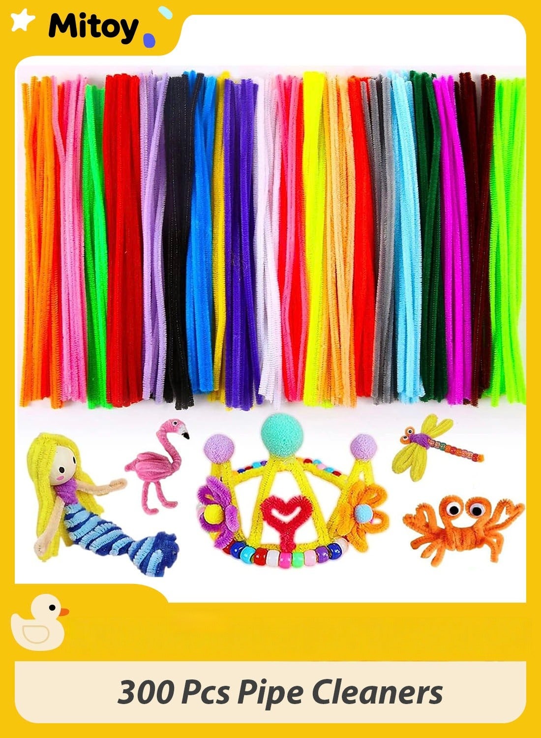 300 Pcs Pipe Cleaners, Chenille Stems, Pipe Cleaners for Crafts, Pipe Cleaner Crafts for Art and Craft Projects Creative DIY Decorations, 20 Colors